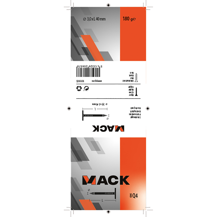 Mack 1019975 - schalienagel koper 180 gr 3,0 x 40mm | 5 stuks