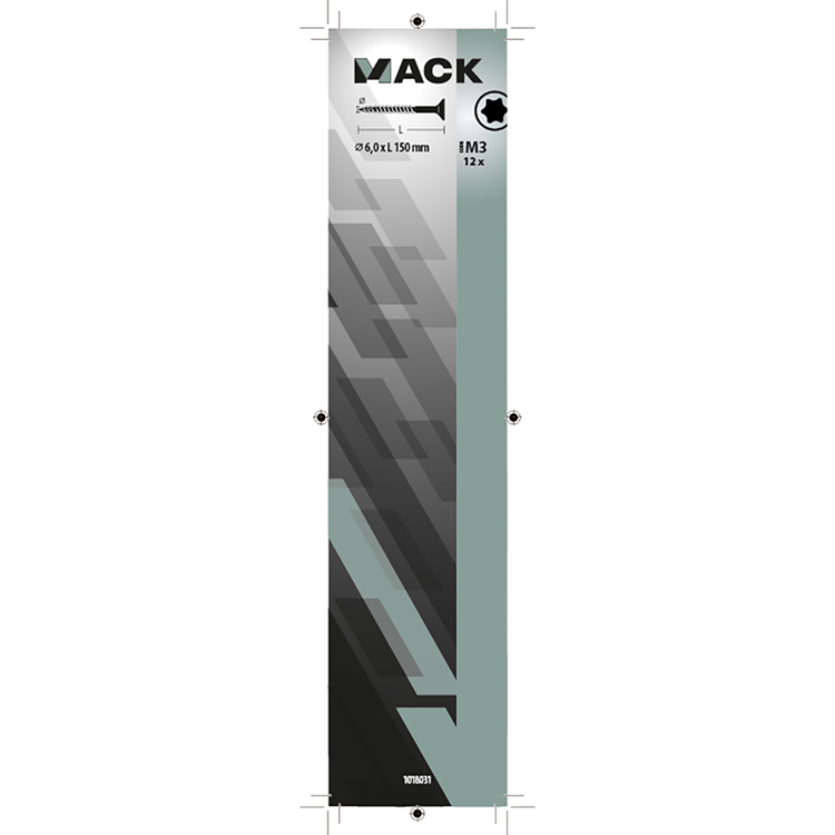 Mack 1018031 - spaanplschr.vzkop-zelfb. geelverz. 12 st 6,0 x 150 mm | 5 stuks