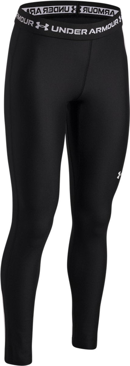 Under armour heatgear legging-blk meisjes sportbroek - zwart - wit 122