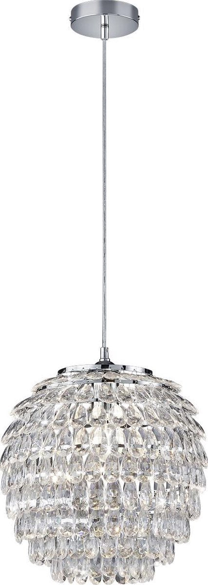 Rl live your light reality petty - hanglamp - chroom - excl. 1x e27 4 w - plafondbevestiging - in hoogte verstelbaar