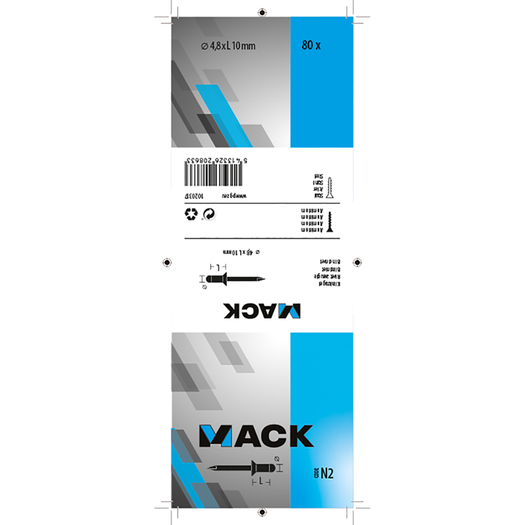 Mack 1020317 - 80 blindnieten alu 4,8x10mm | 5 stuks