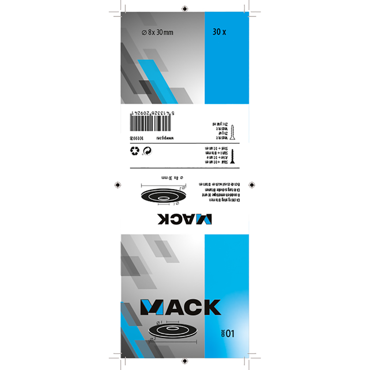 Mack 1019978 - dichtingsring bitumen verzinkt30 st 8 x 30 mm | 5 stuks