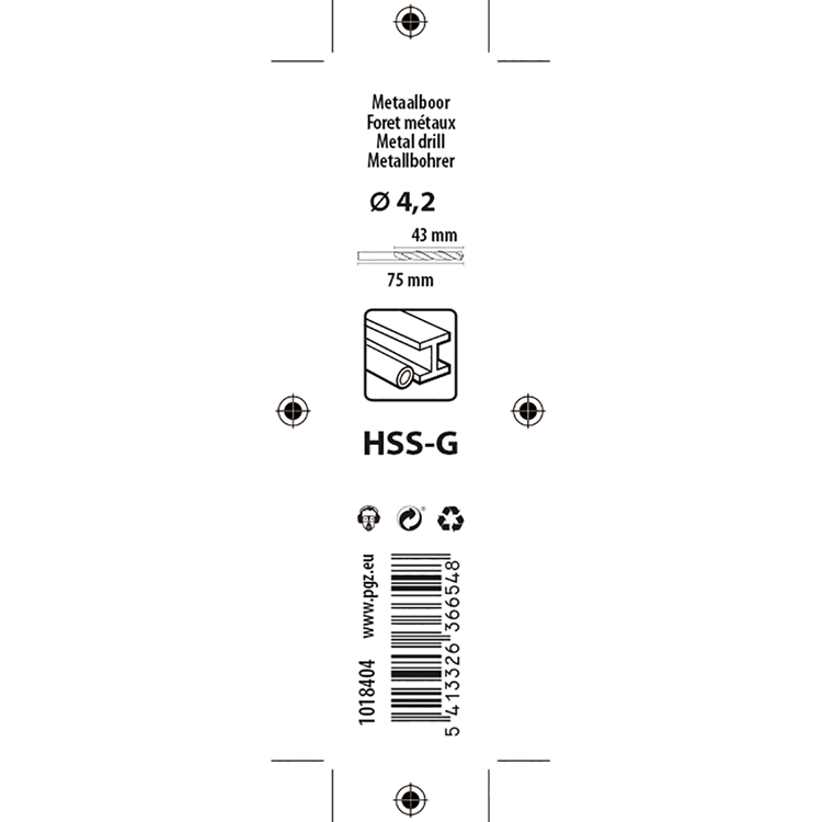 Mack 1018404 - metaalboor hss g din 338 ø 4,2 x 75 mm | 5 stuks