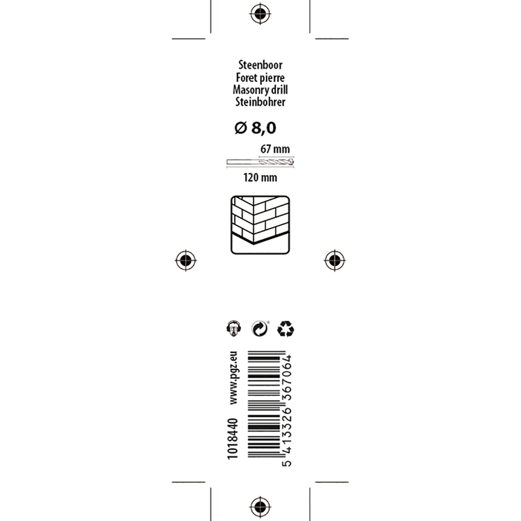 Mack 1018440 - steenboor ø 8,0 x 120 mm | 5 stuks