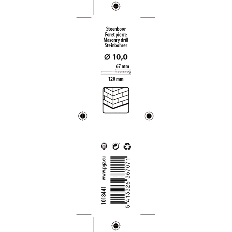 Mack 1018441 - steenboor ø 10,0 x 120 mm | 5 stuks