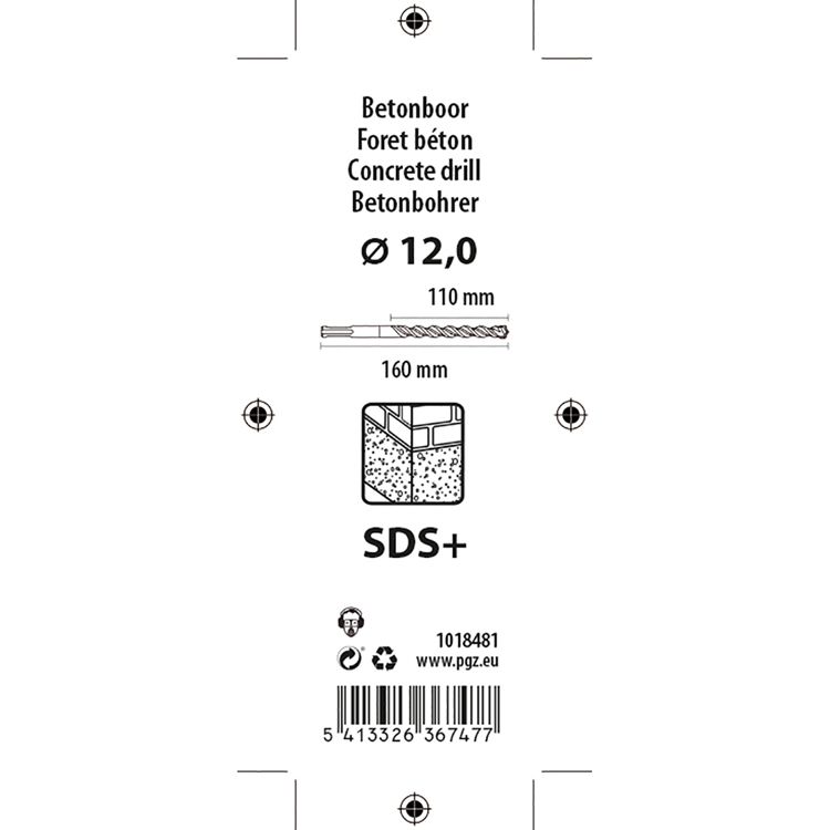 Mack 1018481 - hamerboor sds + ø 12,0 x 160 mm | 5 stuks