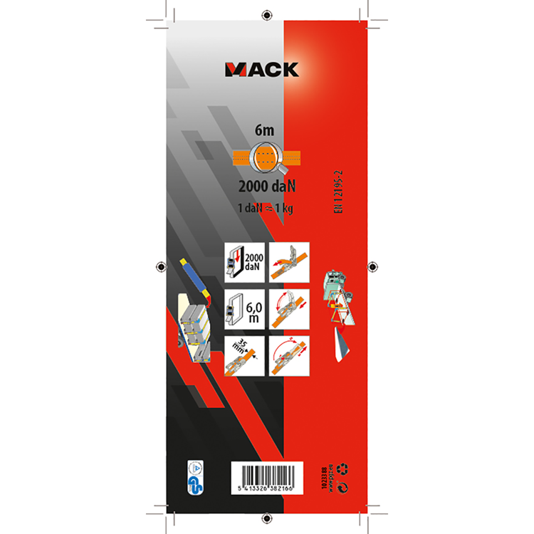 Mack 1023388 - spangordel pe, ratelspanner 35mm-6m max 2000kg | 5 stuks