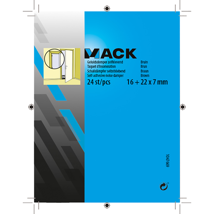 Mack 1047669 - geluidsdemper zelfklevend bruin 16 + 22x7 mm 24 st pcs | 12 stuks