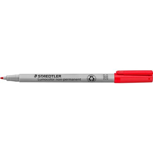 Niet permanente ohp marker staedtler lumocolor rood 1mm