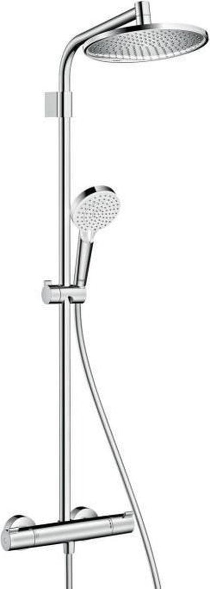 Hansgrohe crometta s240 vario showerpipe douchesysteem thermostaat hoofddouche crometta s 240 rain douchearm lengte 350 mm crometta vario handdouche doucheslang chroom