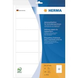 Adresetiketten voor typemachines herma