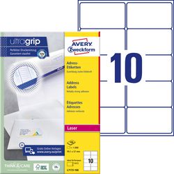 Adresetiketten avery zweckform ultragrip wit