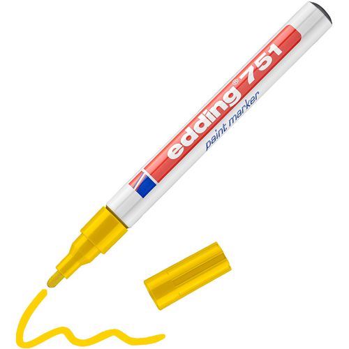 Lakmarker edding 751 ronde punt 1-2mm geel
