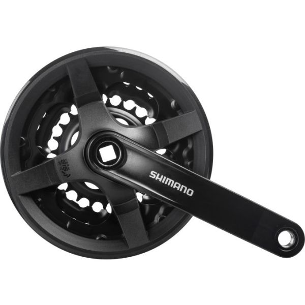 Pédalier 6 7 8 Vitesses Shimano FC-TY301 pour Vélo Enfant 150mm 42x34x24T - Noir