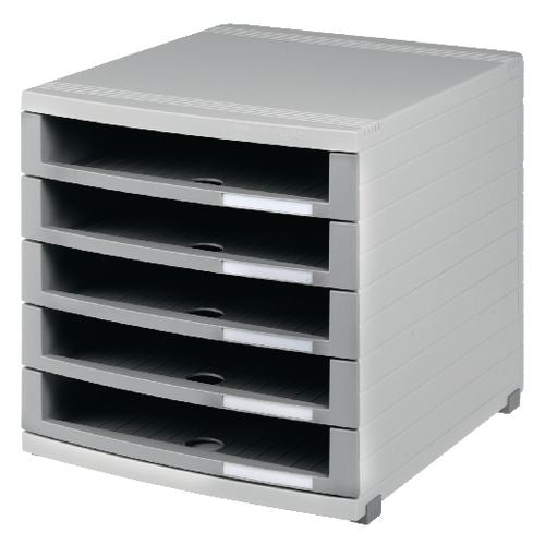 Ladenkast han 1505 0 300x382x307mm lichtgrijs 5 open lades van 50mm