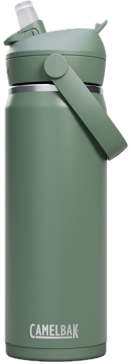Camelbak thrive flip straw drinkfles - 600 ml - rvs - met rietje - isolatie waterfles - groen
