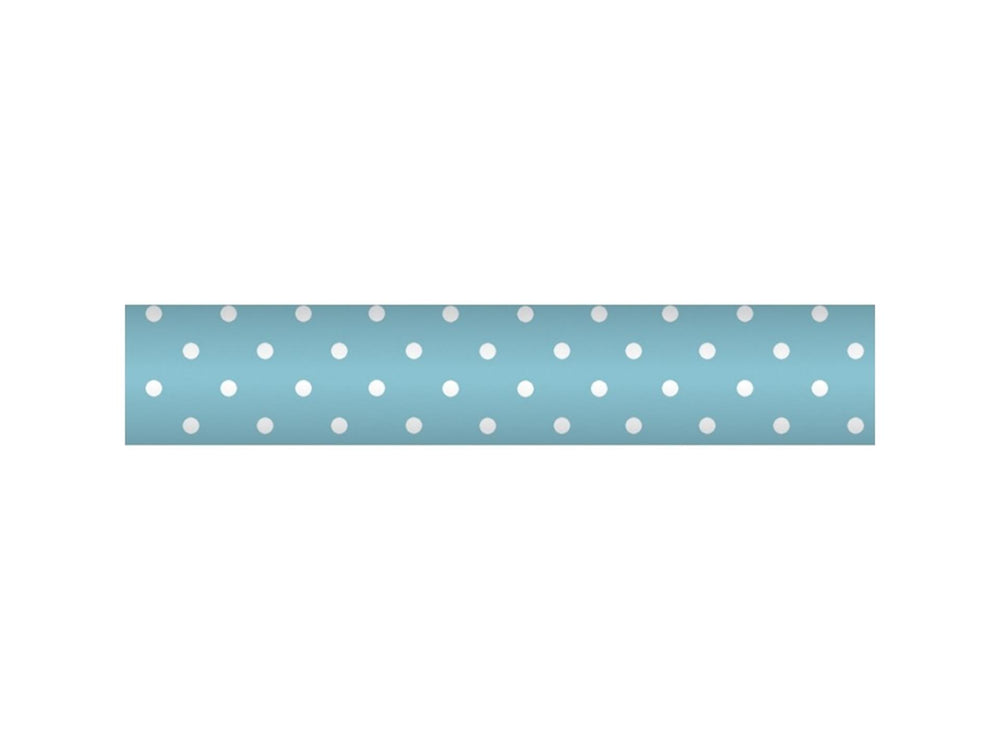 Wicotex damast tafelpapier 1.18x10m turquoise + blauwe stip