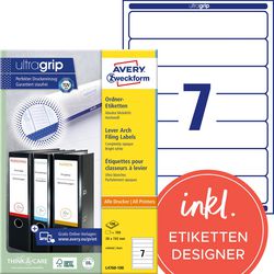 Avery ordnerrugetiketten l4760-100 38mm wit mat
