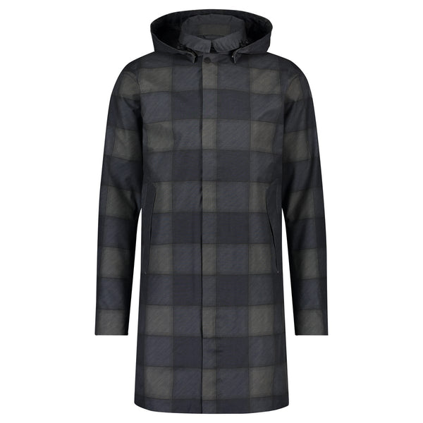 Puch mac regenjas heren blauw marineblauw ruit