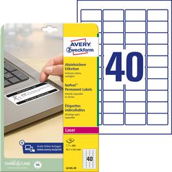 Anti-fraude etiketten avery l6145-20 permanent klevend