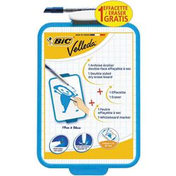 Whiteboard velleda bic dubbelzijdig incl. stift 19x26 blauw