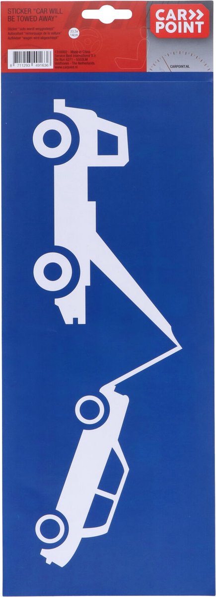 Carpoint sticker wegsleepregeling 33,5x14cm