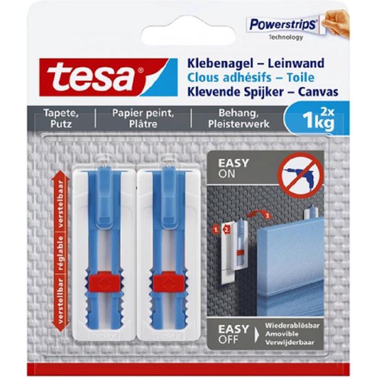 Tesa verstelbare spijker voor behang pleister - canvas spieraam - 1 kg spijker - verwijderbaar