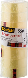 Plakband transparant torenpak 550 scotch 19mmx33m 8 rollen