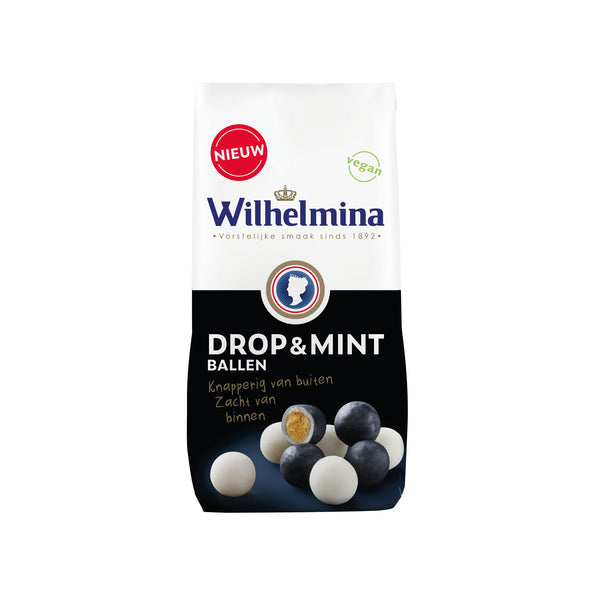 Wilhelmina drop mint ballen vegan zak (10x200gr)
