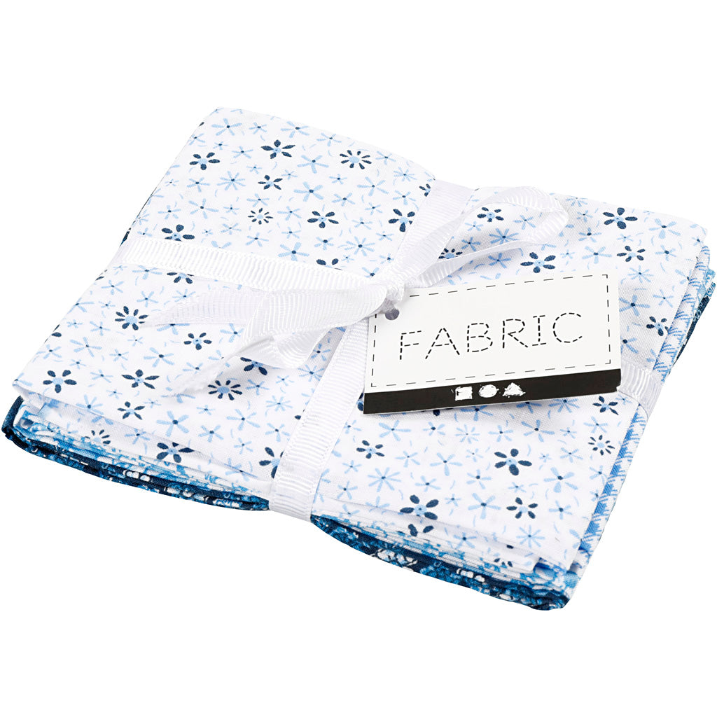 Patchworkstof Blauw 45x55cm, 4st.