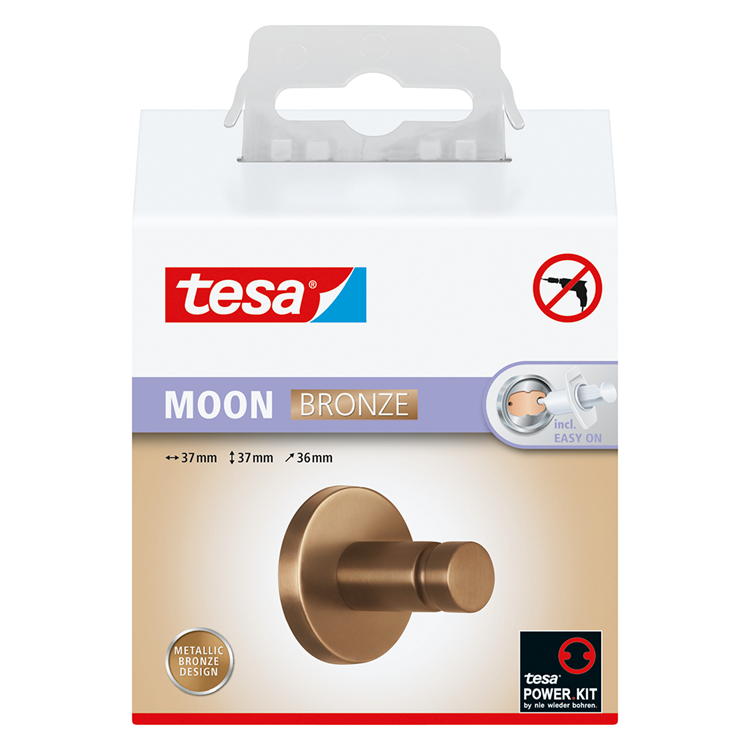 Tesa 1072314 - moon brons handdoekhaak | 2 stuks