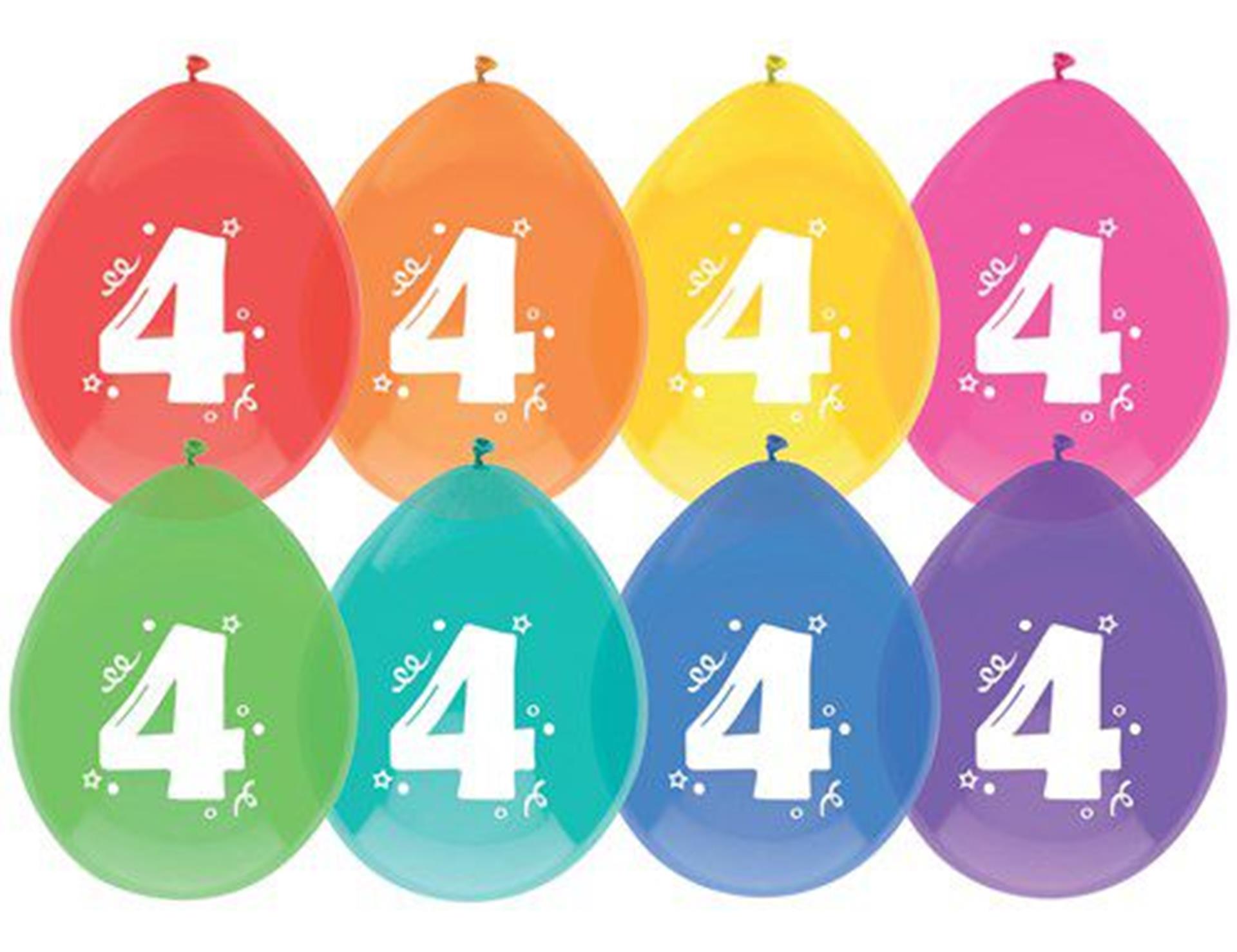 Haza ballonnen 4 jaar pak a 8 stuks