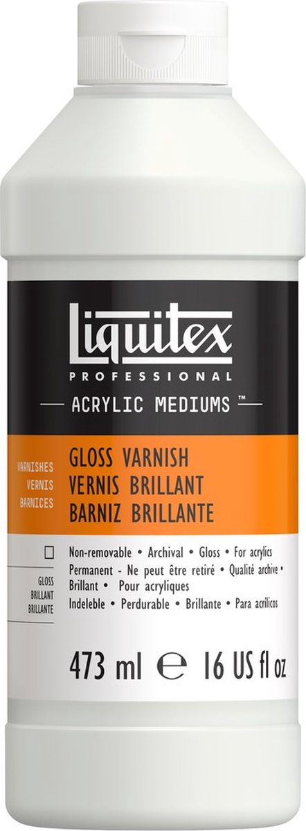 Liquitex 6216 professional glans vernis 473 ml – acrylvernis glanz | uv-bescherming | vergeelt niet | voor acrylverf