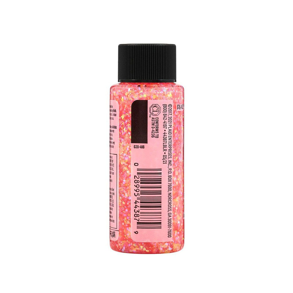 Folkart • glitterific acrylic paint neon tangerine 59ml