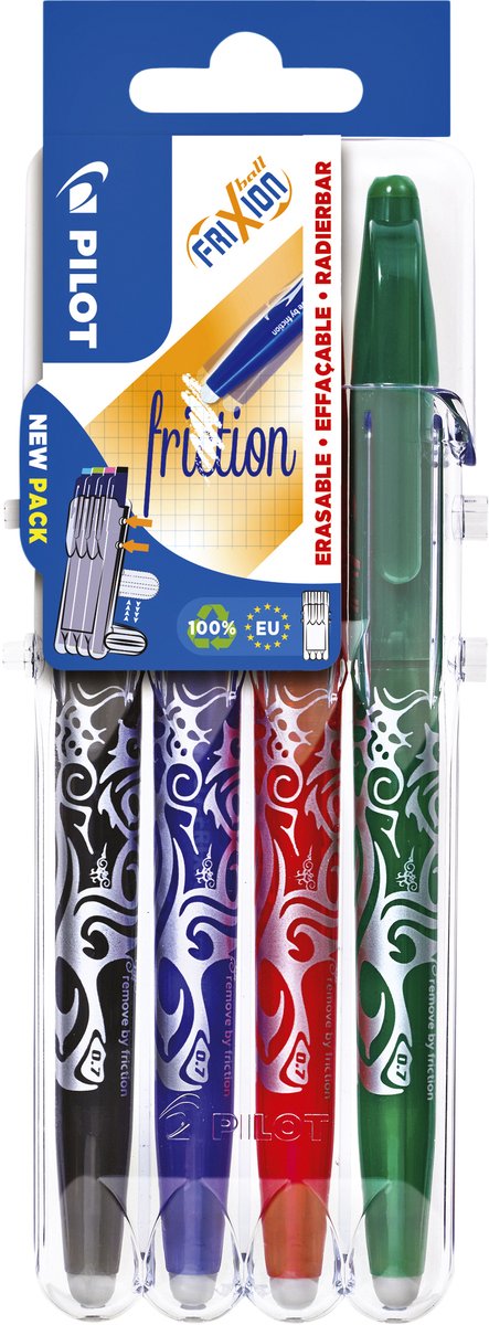 Balpen pilot set2go frixion kleurenassortiment