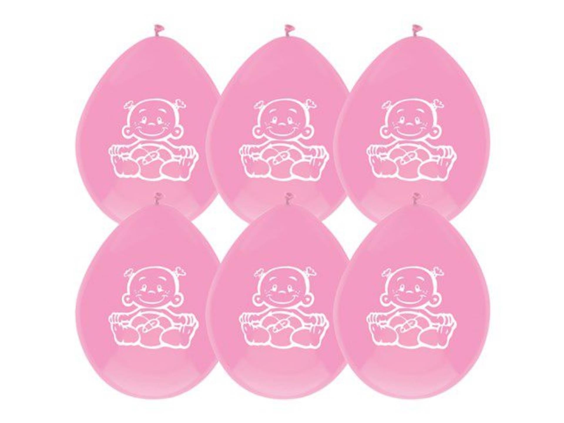 Haza ballonnen geboorte meisje zak a 6 stuks