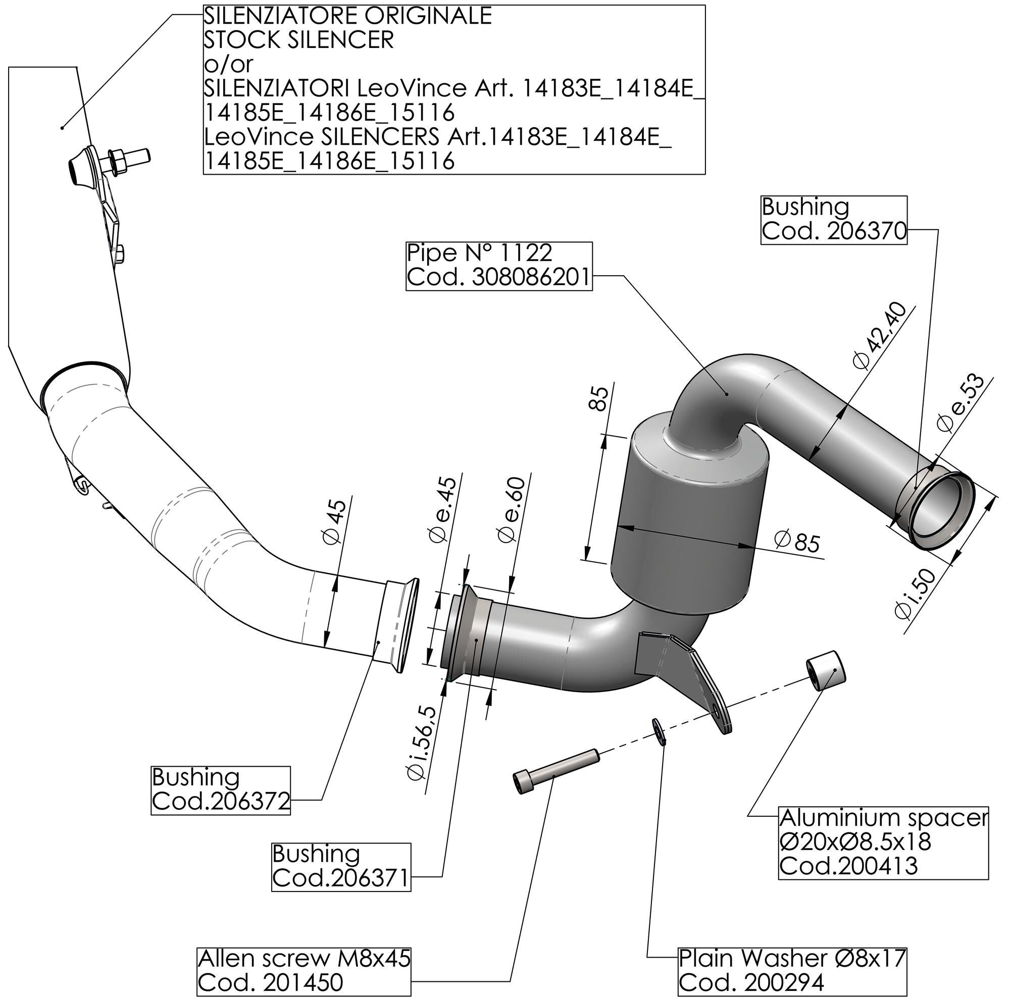 Leovince reserve buis ers tube cat leo o.abe