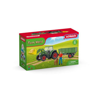 Schleich farm world tractor met aanhanger 42608