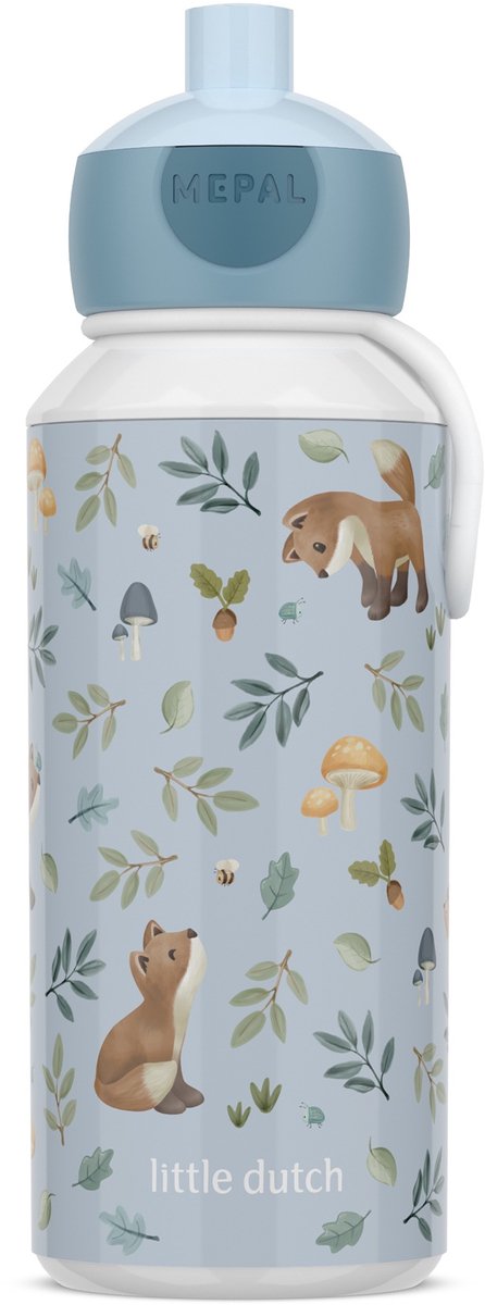 Mepal pop-up drinkfles campus little dutch - 400 ml - sluit goed af - drinkbeker voor kinderen - forest friends