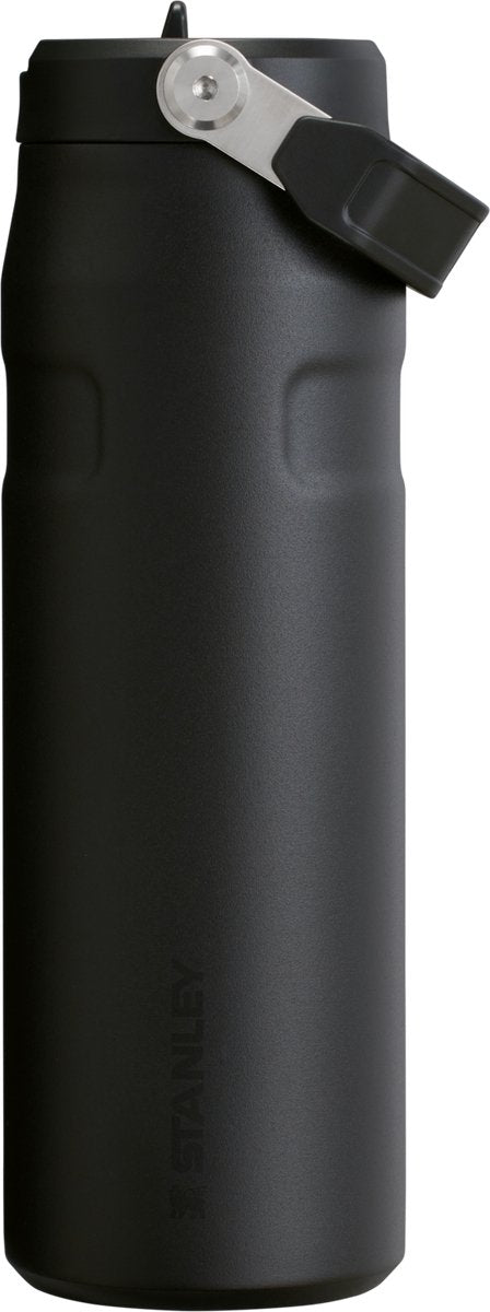 Stanley flip straw 2.0 waterfles met rietje 0.7l - 10 uur koud - 2 dagen koud met ijs - roestvrijstalen drinkfles - bpa vrij - lekvrij - vaatwasserbestendig - black