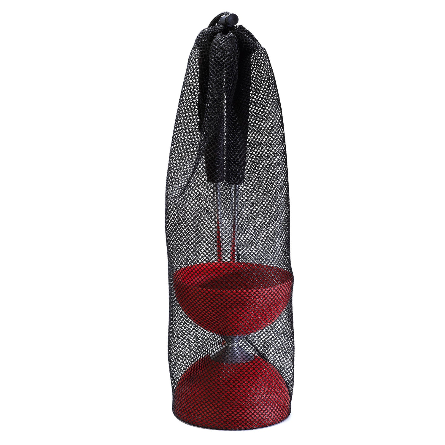 Eureka rubberen diabolo met aluminium stokken - rood