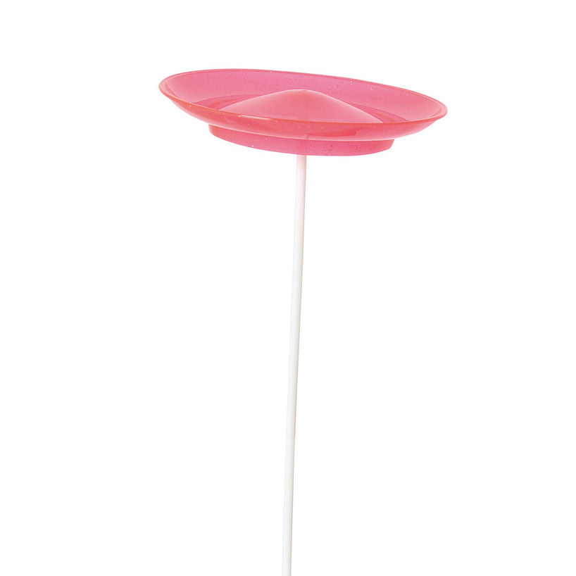 Acrobat juggling plate with stick - red