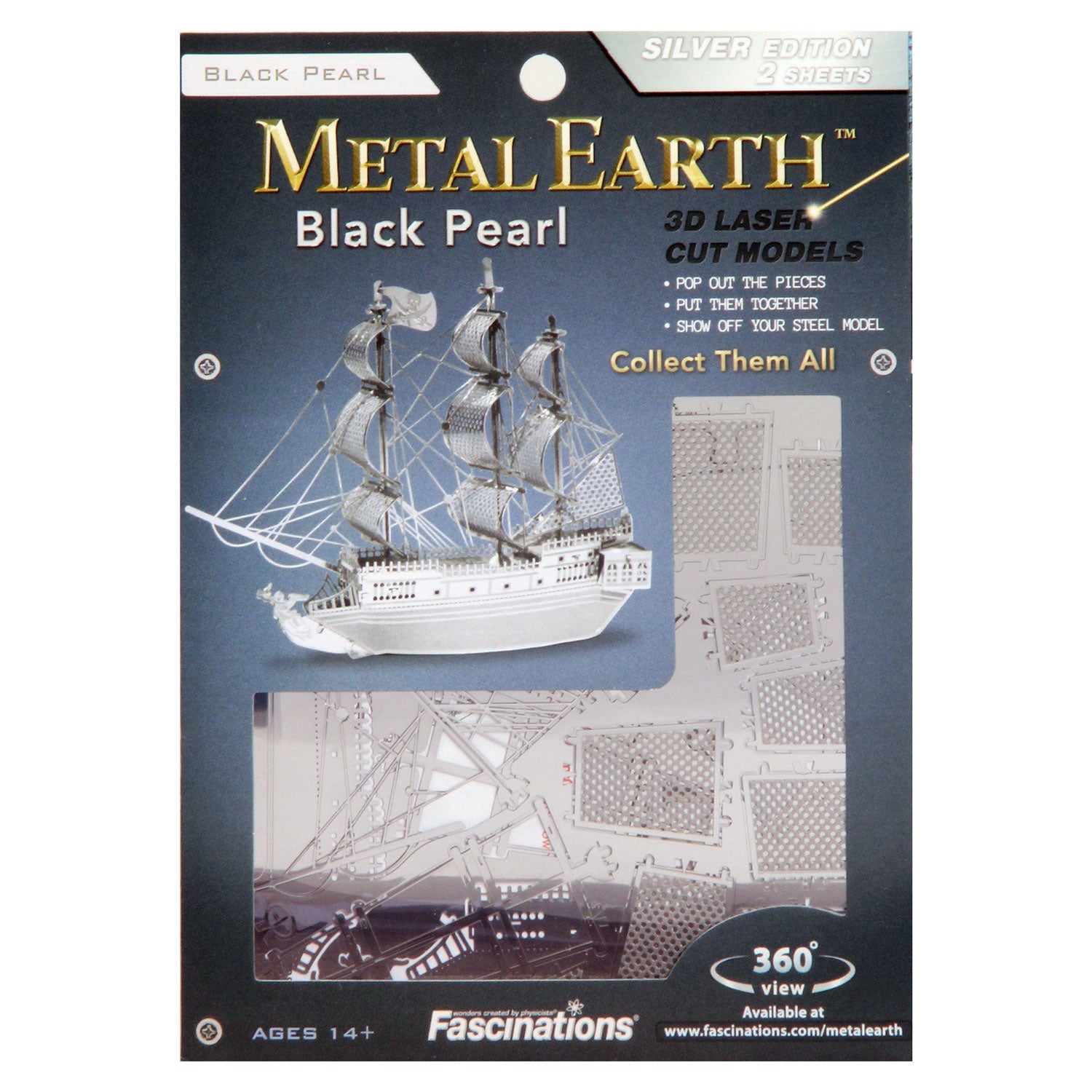 Eureka metal earth piratenschip zwart parel zilver editie