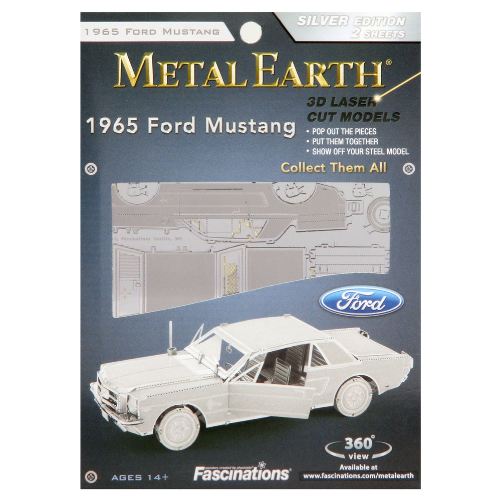 Eureka metal earth 1965 ford mustang coupe zilveren editie