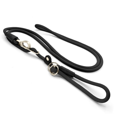 Morso hondenriem retrieverlijn handsfree zacht touw gerecycled zwart