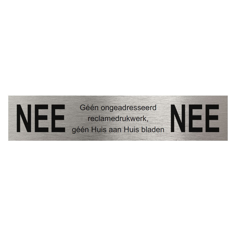 Stoer! nee nee plaatje rvs zelfklevend - 45005520