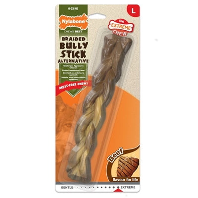 Nylabone Extreme Chew gevlochten bull stick rundsmaak