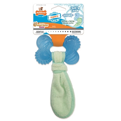 Nylabone puppy vriezer bot met washandje pindakaassmaak