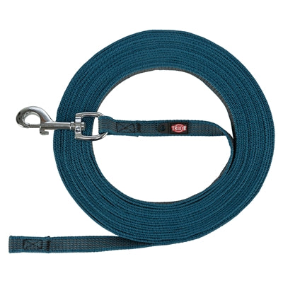 Trixie hondenriem slaaplijn met rubber antislip petrol blauw