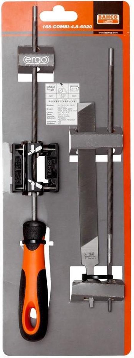 Bahco combi kettingzaagvijlenset met vijlgeleider - 200 x 4 mm